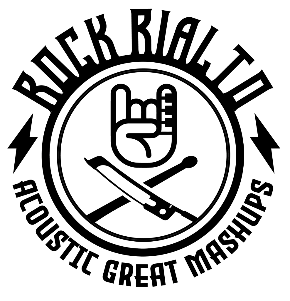 Logo Rock rialto cuernos violin piano batería